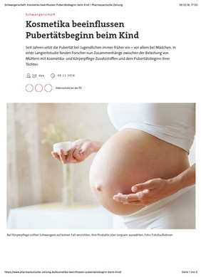 Zum Thema Umweltmedizin: Schwangerschaft und Kosmetika 